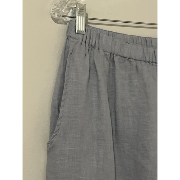 Flax Pants Women’s Medium Blue Linen Pull On Boho Lagenlook - Picture 12 of 14